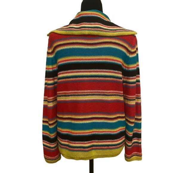 Sag Harbor Sport Multicolor Striped Cardigan Size Medium - Picture 4 of 11